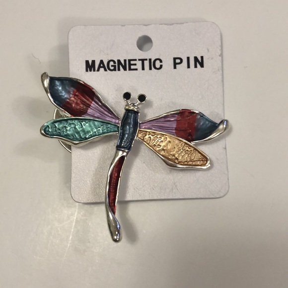 Dragonfly Pin Magnetic Multicolour Silver colour magnets Excellent Like New - Picture 6 of 6